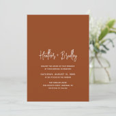 Invitation Mariage Moderne Cuivre Minimaliste (Debout devant)