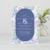 Invitation Mariage Moderne de Cactus Botanique Succulent Flor (Debout devant)