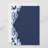 Invitation mariage moderne de campagne en dentelle de denim b (Dos)