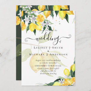 Invitation Mariage moderne de citronnier Invitez Élégant