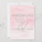 Invitation MARIAGE MODERNE DE COULEUR D'EAU ROSE rose (Dos)