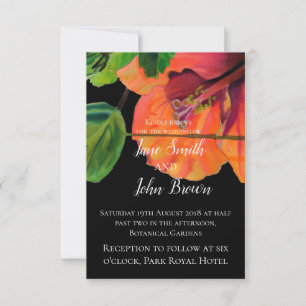 Invitation Mariage moderne de fleurs d'hibiscus tropical