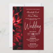 Invitation Mariage moderne de fleurs rouges (Devant)