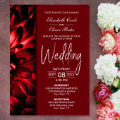 Invitation Mariage moderne de fleurs rouges