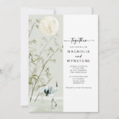 Invitation Mariage moderne de grue japonaise (Devant)