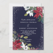 Invitation mariage moderne de la marine de mariage d'hiver (Devant)