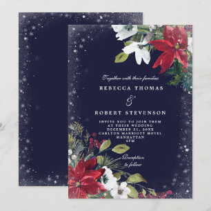 Invitation mariage moderne de la marine de mariage d'hiver