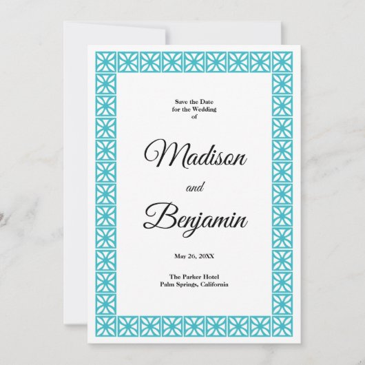 Invitation Mariage moderne de la moitié du siècle, rétro, (Devant)