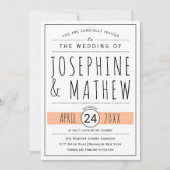 Invitation Mariage moderne de la typographie noire et blanche (Devant)