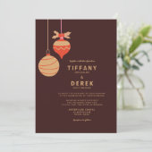 Invitation Mariage moderne de Noël Baubles (Debout devant)