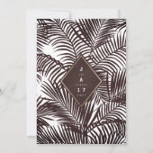 Invitation Mariage moderne de palmier tropical bordeaux foncé (Dos)
