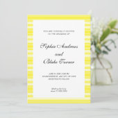 Invitation Mariage moderne de rayures jaunes (Debout devant)