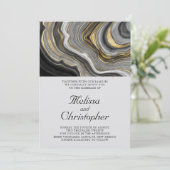 Invitation Mariage Moderne de Style avec Motif de Géode d'Aga (Debout devant)