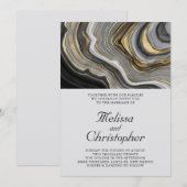Invitation Mariage Moderne de Style avec Motif de Géode d'Aga (Devant / Derrière)