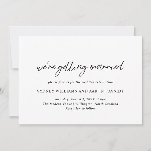 Invitation Mariage moderne de Sydney (Devant)