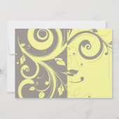 Invitation Mariage moderne de tourbillon jaune et gris (Dos)