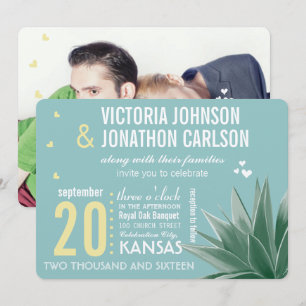 Invitation Mariage Moderne de Typographie de Succulente de Me