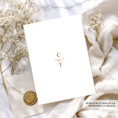 Invitation Mariage Moderne de Typographie Formel, Blanc et Or