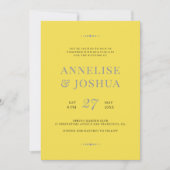 Invitation Mariage moderne de typographie gris-jaune (Devant)