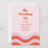 Invitation Mariage Moderne De Typographie Rose Et Orange En (Devant)