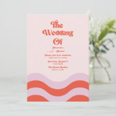 Invitation Mariage Moderne De Typographie Rose Et Orange En (Debout devant)