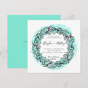 Invitation Mariage moderne de vacances à l'aquarelle à la cam