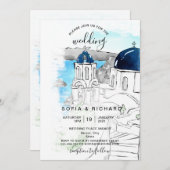 Invitation Mariage moderne Destination Greeek Island Skiathos (Devant / Derrière)