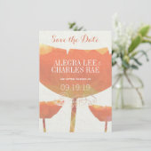 Invitation Mariage moderne du coquelet de corail Enregistrer (Debout devant)