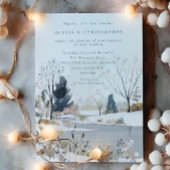 Invitation Mariage moderne du lac d'hiver
