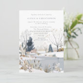 Invitation Mariage moderne du lac d'hiver (Debout devant)