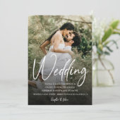 Invitation Mariage moderne du Mariage photo superposition tex (Debout devant)