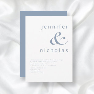 Invitation Mariage moderne Dusty Blue Ampersand