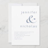 Invitation Mariage moderne Dusty Blue Ampersand (Devant)