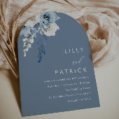Invitation Mariage moderne Dusty Blue & White Boho Arch