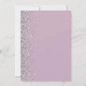 Invitation Mariage moderne Dusty Purple Silver Parties scinti (Dos)