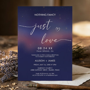 Invitation Mariage Moderne Écriture Fantaisiste Nuit Étoilée