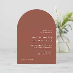 Invitation Mariage Moderne Editorial Cuivre Rustique