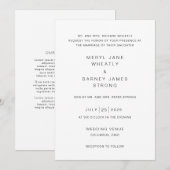 Invitation Mariage Moderne Élégant (Devant / Derrière)