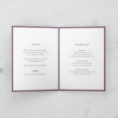 Invitation Mariage Moderne Élégant à Monogramme Violet (Intérieur)