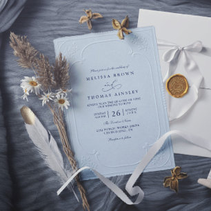 Invitation Mariage Moderne Élégant Antique avec Embossage