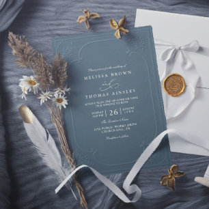Invitation Mariage Moderne Élégant Antique avec Embossage