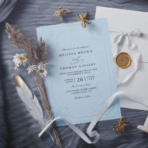Invitation Mariage Moderne Élégant Antique avec Embossage