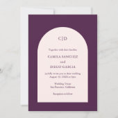 Invitation Mariage Moderne Élégant avec Arche Violette (Devant)