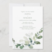 Invitation Mariage moderne Elégant Botanique Vert Eucalyptus (Devant)