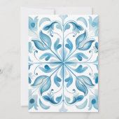 Invitation Mariage Moderne Élégant Carrelage Bleu et Citron (Dos)