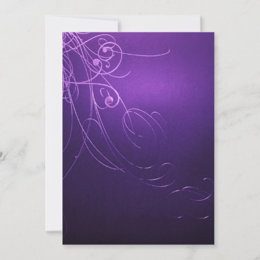 Invitation mariage moderne élégant chic tourbillons violet vi (Dos)