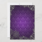 Invitation mariage moderne élégant damas violet (Dos)