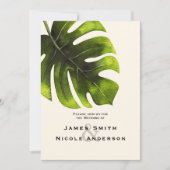 Invitation Mariage Moderne Élégant d'Été de Feuille de Palmie (Devant)