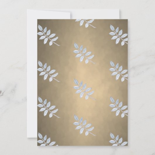 Invitation Mariage moderne élégant d'or blanc (Dos)