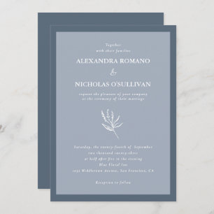 Invitation Mariage moderne élégant Dusty Blue tendance